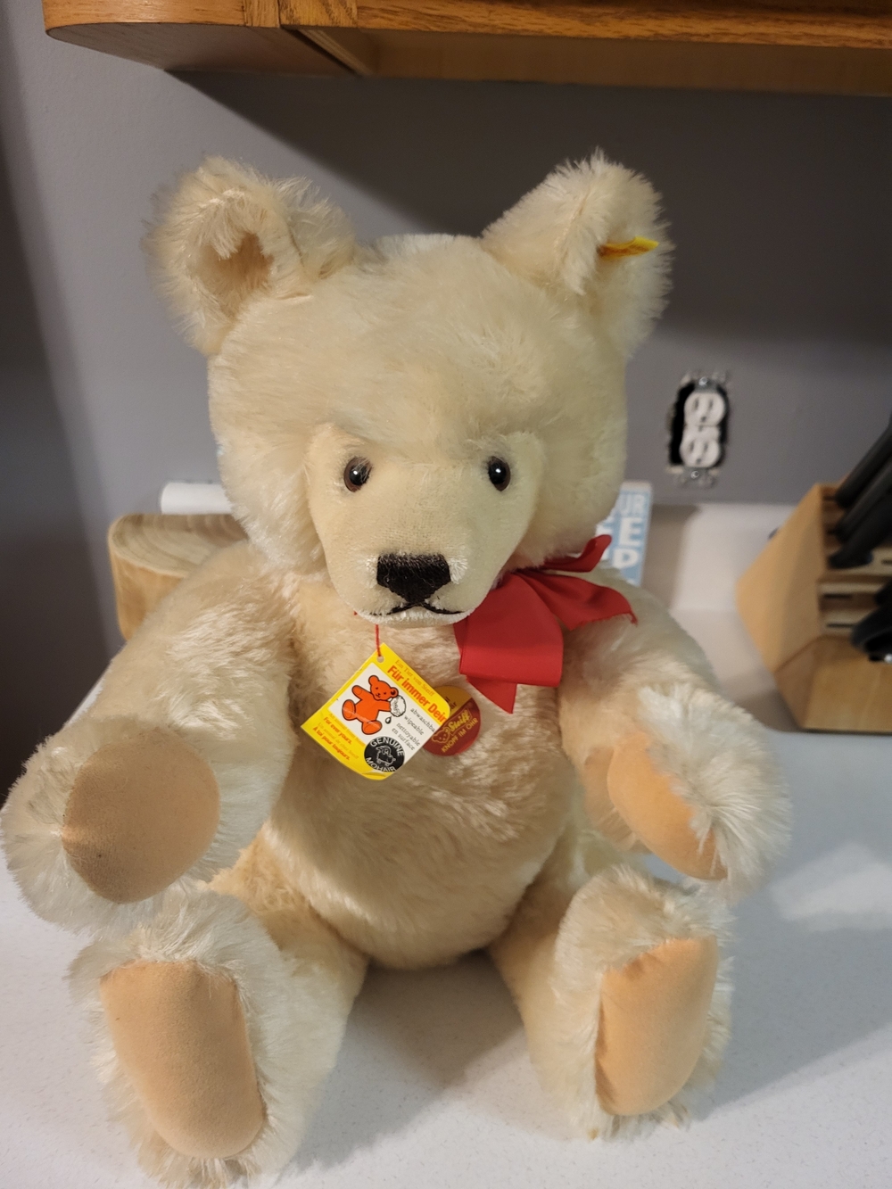 VTG Steiff Light Color Teddy Bear 0203/51 20" MINT